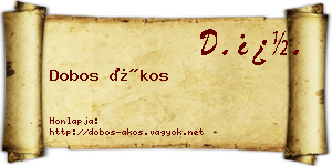 Dobos Ákos névjegykártya
